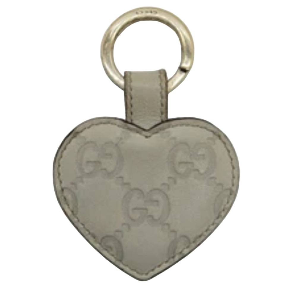 Gucci Off White Leather Heart Keychain EUC - Picture 2 of 3